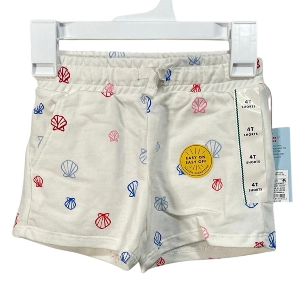 Cat & Jack 4T Red, White, and Blue Seashell Shorts
